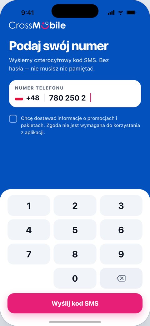 CrossMobile, Podaj swój numer
