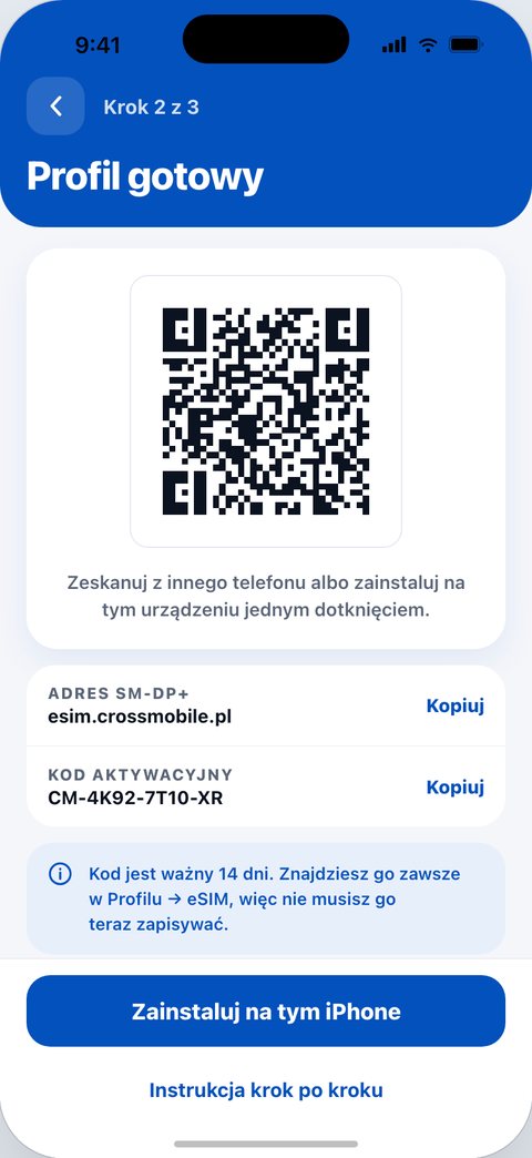 CrossMobile, Profil gotowy
