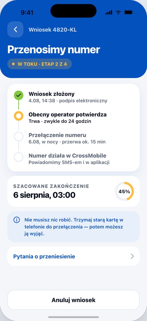 CrossMobile, Przenosimy numer