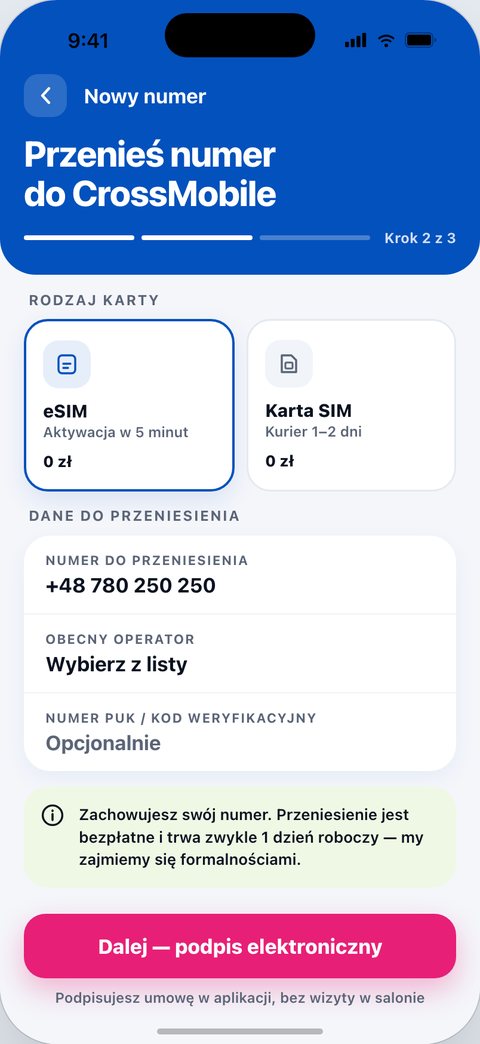 CrossMobile, Nowy numer