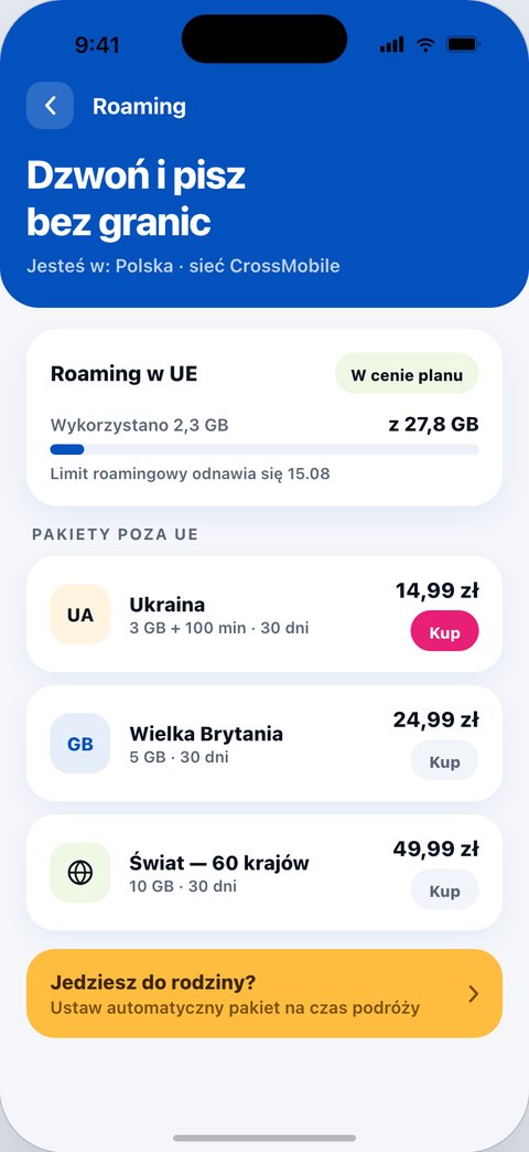 CrossMobile, Roaming