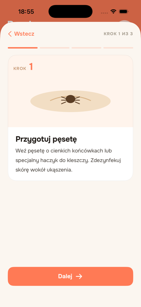 Przewodnik usuwania kleszcza