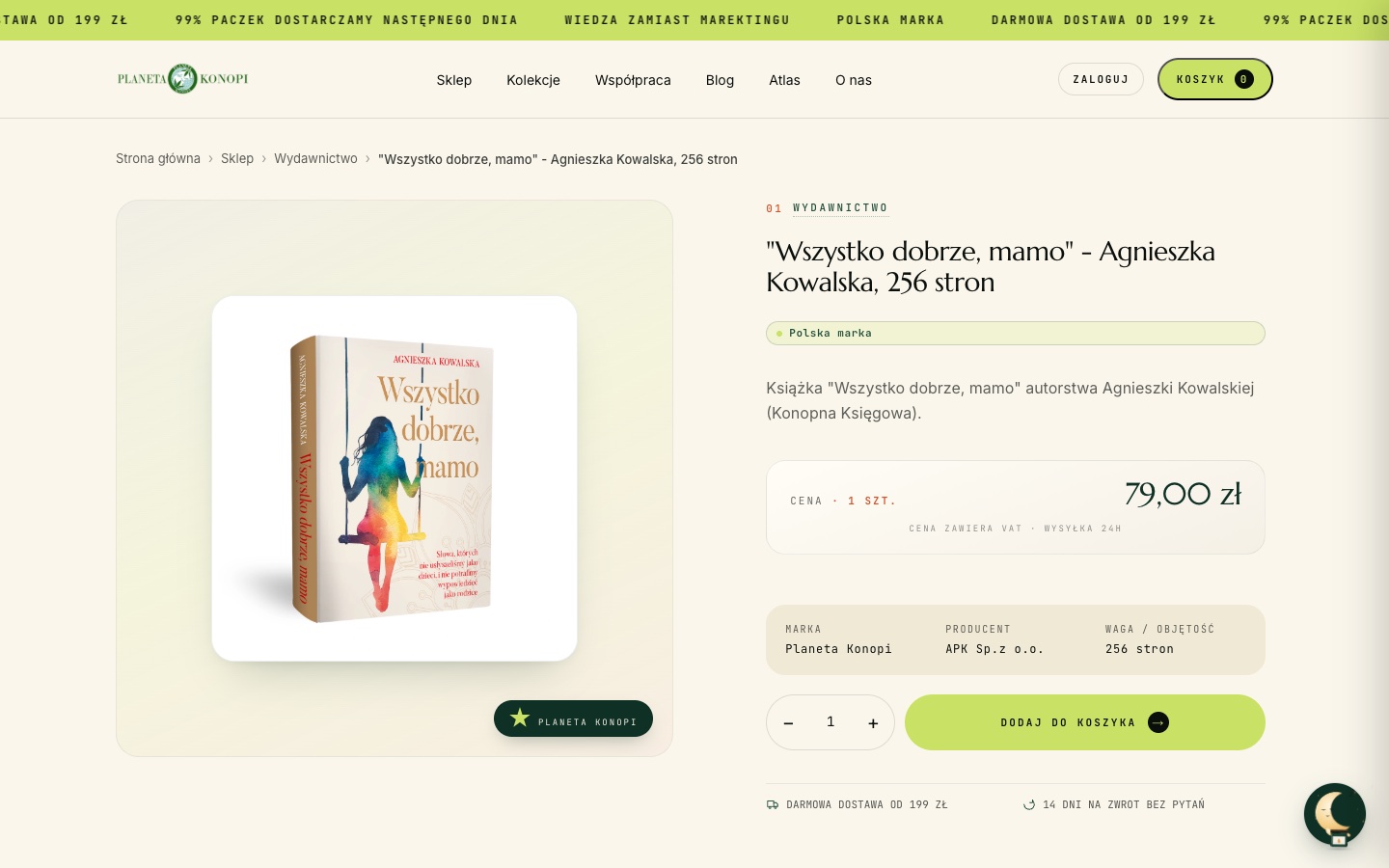 Karta produktu — zrzut ekranu