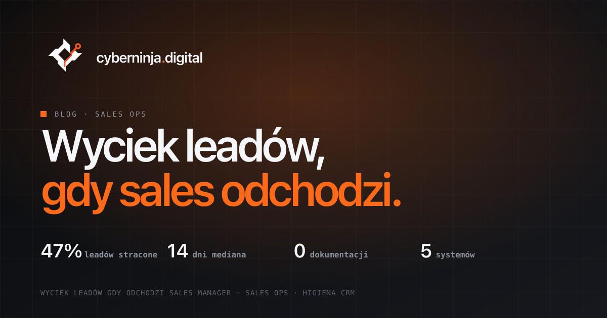 Gdy odchodzi top sales-manager i zabiera 60% pipeline'u — 5 wzorców, które wpisujemy w klienckie CRM