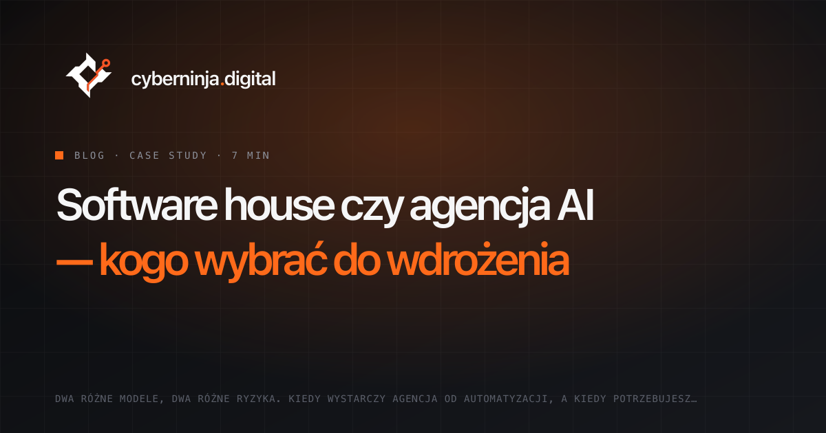 Software house or AI agency — who to pick for your build