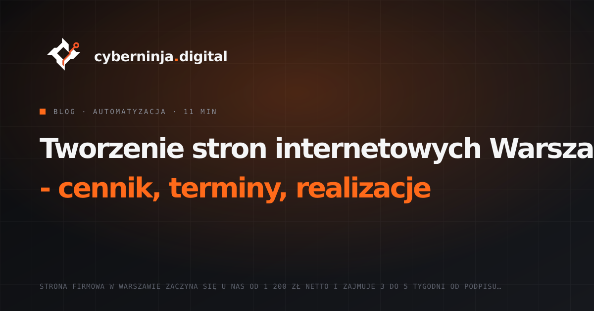 Tworzenie stron internetowych Warszawa - cennik, terminy, realizacje